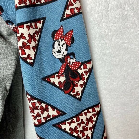 LuLaRoe Disney Gray Blue Minnie Top - Picture 5 of 8